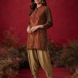Orabella Olive Printed Shantoon Tunic