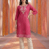Ivory Lycra Straight Embroidered Palazzo