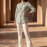 Ivory Roma Cotton Bootcut Pants