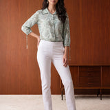 Roma Ivory Cotton Straight Fit Pant