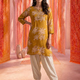 Ivory Satin Relaxed Fit Salwar