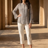 Ivory Cotton Blend Regular Fit Capris