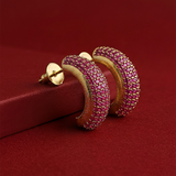 Fuchsia Rhea CZ Stud Earrings