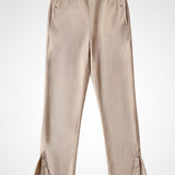 Ivory Straight Fit Cotton blend Capri