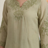 Vaadi Green Embroidered Co-ord Set