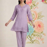 Vaadi Light Purple Embroidered Co-ord Set