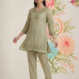 Vaadi Green Embroidered Co-ord Set