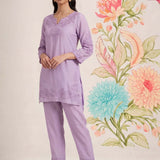 Vaadi Light Purple Embroidered Co-ord Set