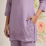 Vaadi Light Purple Embroidered Co-ord Set