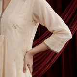 Ivory Embroidered Chanderi Suit Set