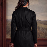 Elara Black Suede Coat