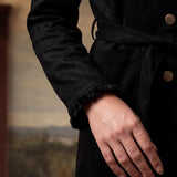 Elara Black Suede Coat