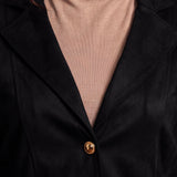 Elara Black Suede Coat