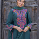 Ruh Green Embroidered Suit Set with Dupatta