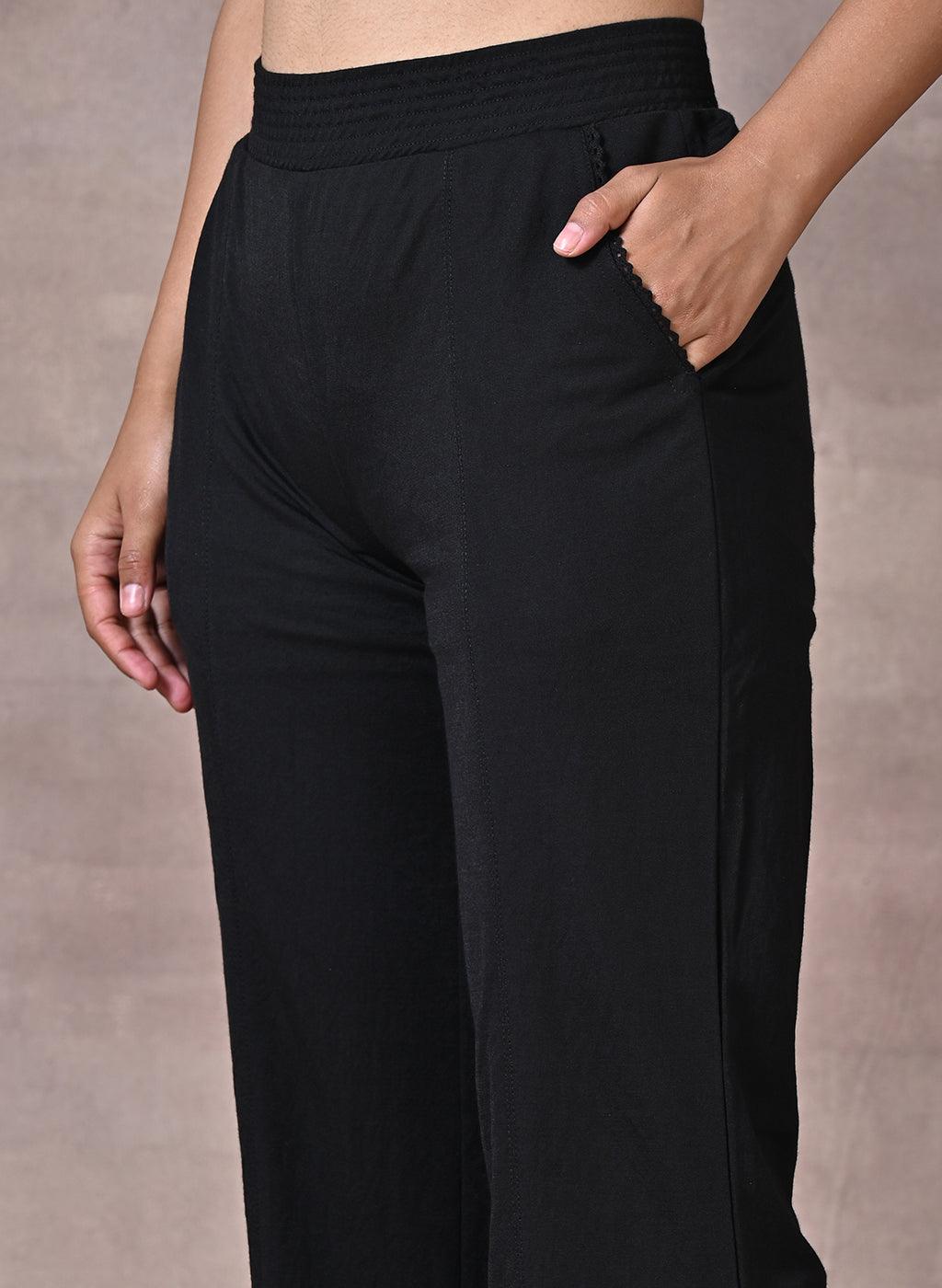 Black Flared Palazzo - Lakshita