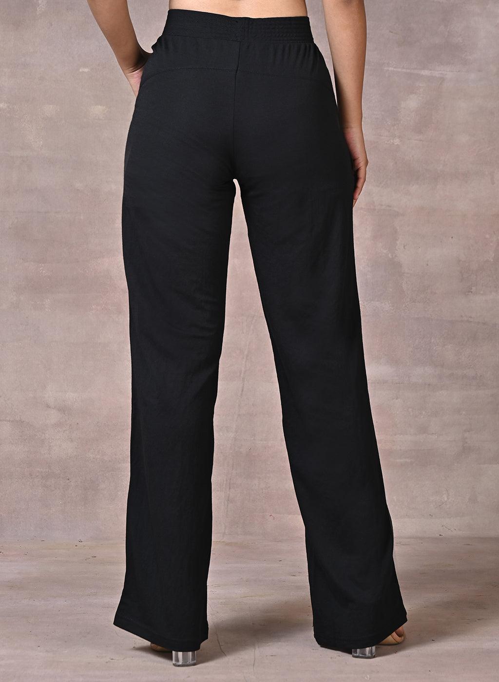 Black Flared Palazzo - Lakshita