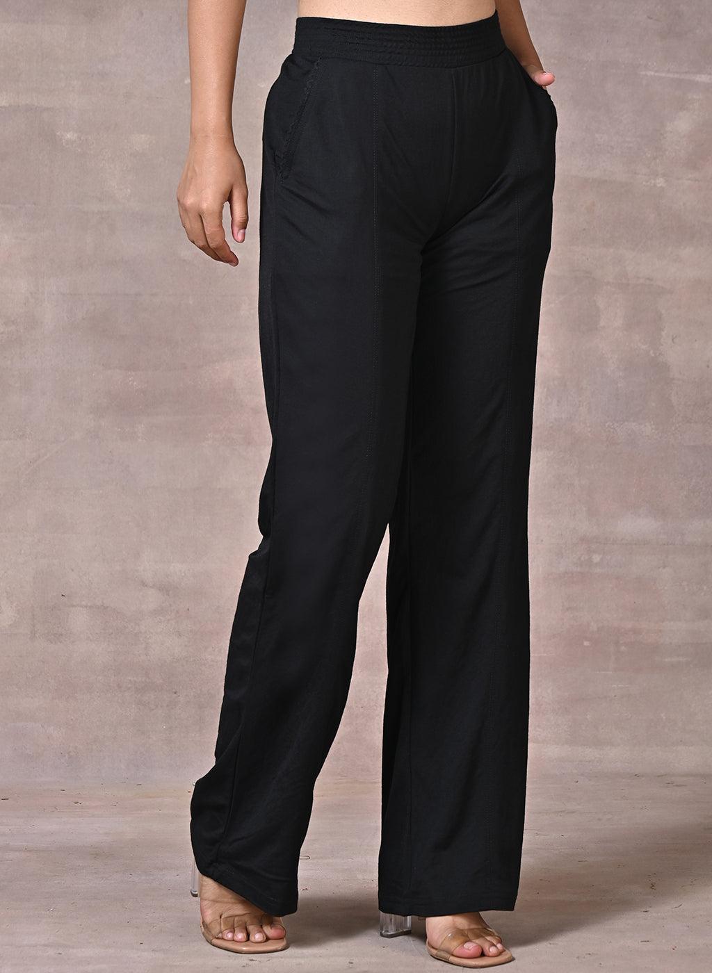 Black Flared Palazzo - Lakshita