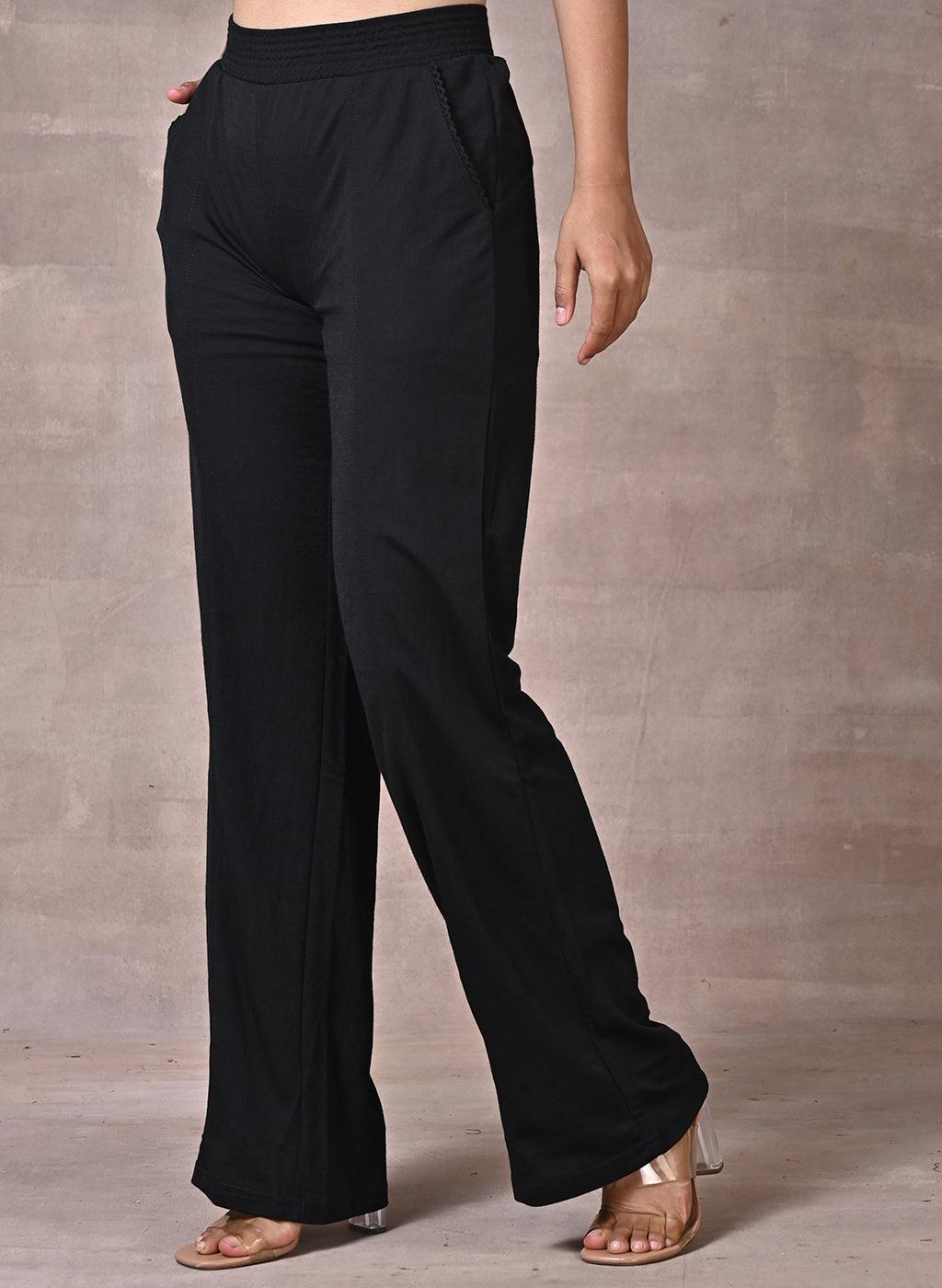 Black Flared Palazzo - Lakshita
