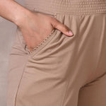 Beige Regular Flared Palazzo - Lakshita