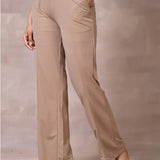 Beige Regular Flared Palazzo - Lakshita