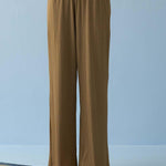 Green Straight Fit Palazzo with Smocking Waist Band - Lakshita