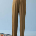 Green Straight Fit Palazzo with Smocking Waist Band - Lakshita