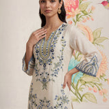 Amoli White Embroidered Kurta Set