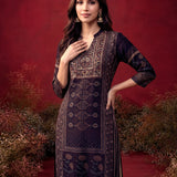 Elena Deep Purple Printed Shantoon Designer Kurti for Women