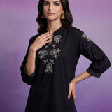 Black Embroidered Co-ord Set