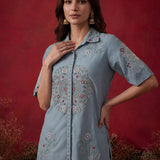 Spa Embroidered Chanderi Regular Co-ord Set