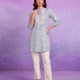 Spa Ethnic Motifs Embroidered Regular Thread Work Pure Cotton Kurta with Trousers