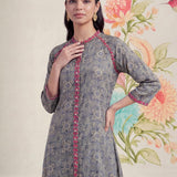 Nesoi Grey Printed Satin Co-ord Set