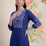 Uma Blue Embroidered Kurta Set