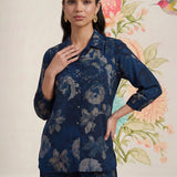 Hena Navy Printed Co-ord Set