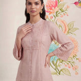 Tiri Baby Pink Monochrome Embroidered Shirt