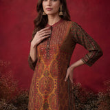 Orabella Olive Printed Shantoon Tunic