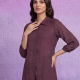 Lavender Embroidered Straight Co-ord Set