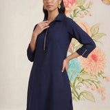 Viona Electric Blue Monochrome Kurta for Women