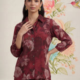 Hena Maroon Printed Co-ord Set