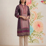 Moor Purple Printed Long Kurta