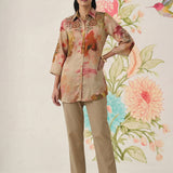 Liz Gold Printed Satin Shirt