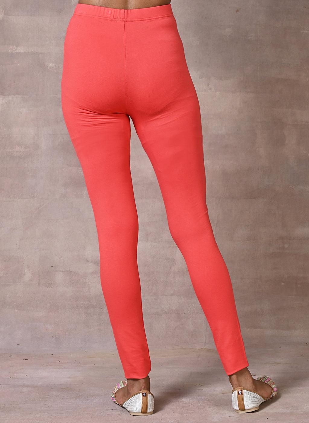 Sofia Fade Red Skinny Fit Leggings for Women – Lakshita