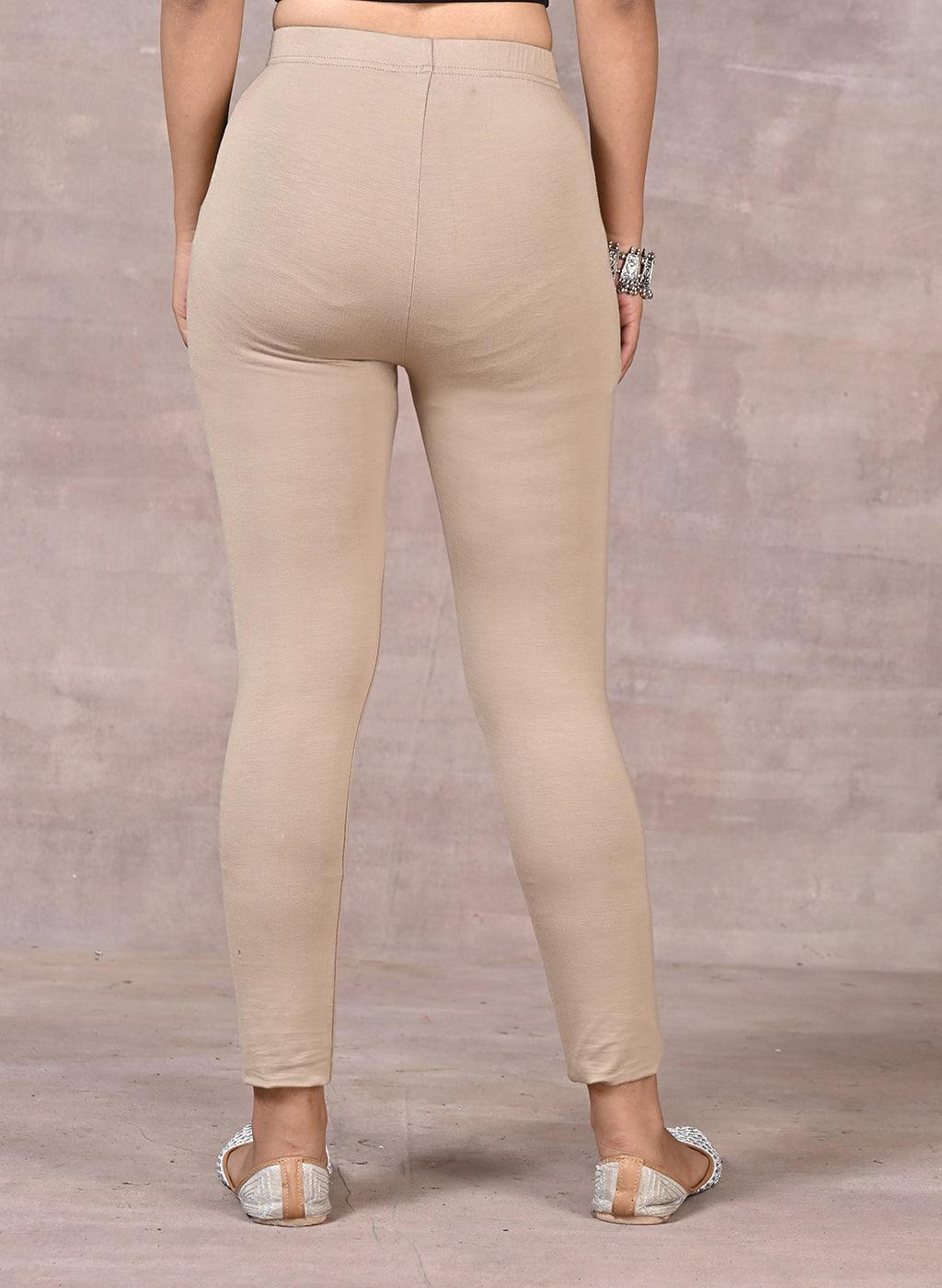 Bright Beige Plain Tight - Lakshita