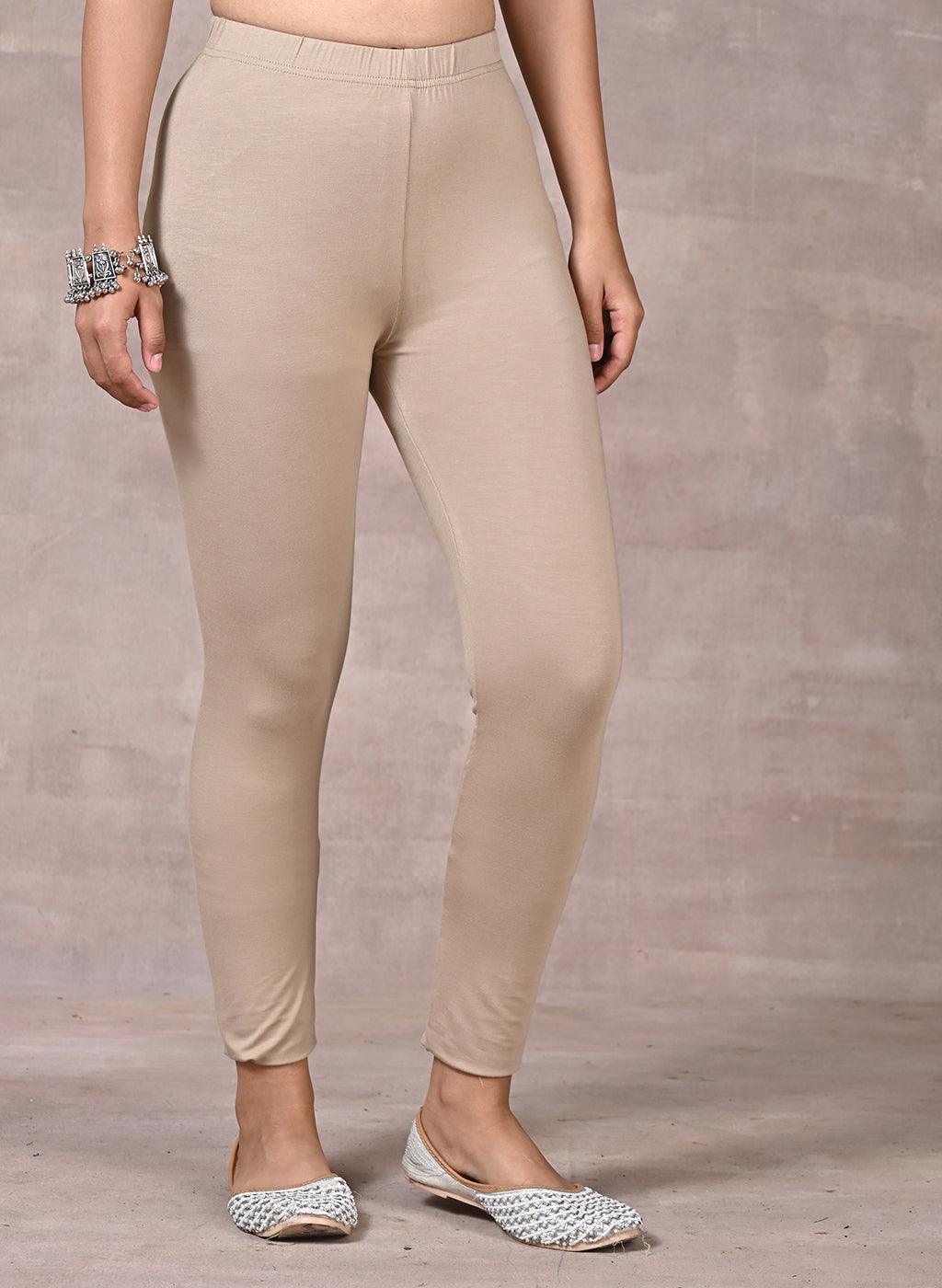Bright Beige Plain Tight - Lakshita