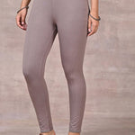 Slate Grey Ankle Length Plain Legging - Lakshita