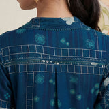 Bani Navy Printed Straight Kurti