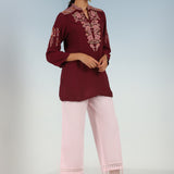Light Pink Straight-fit Palazzo