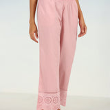 Pink Straight-fit Palazzo for Women