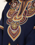 Blue Embroidered Georgette Tunic for Women