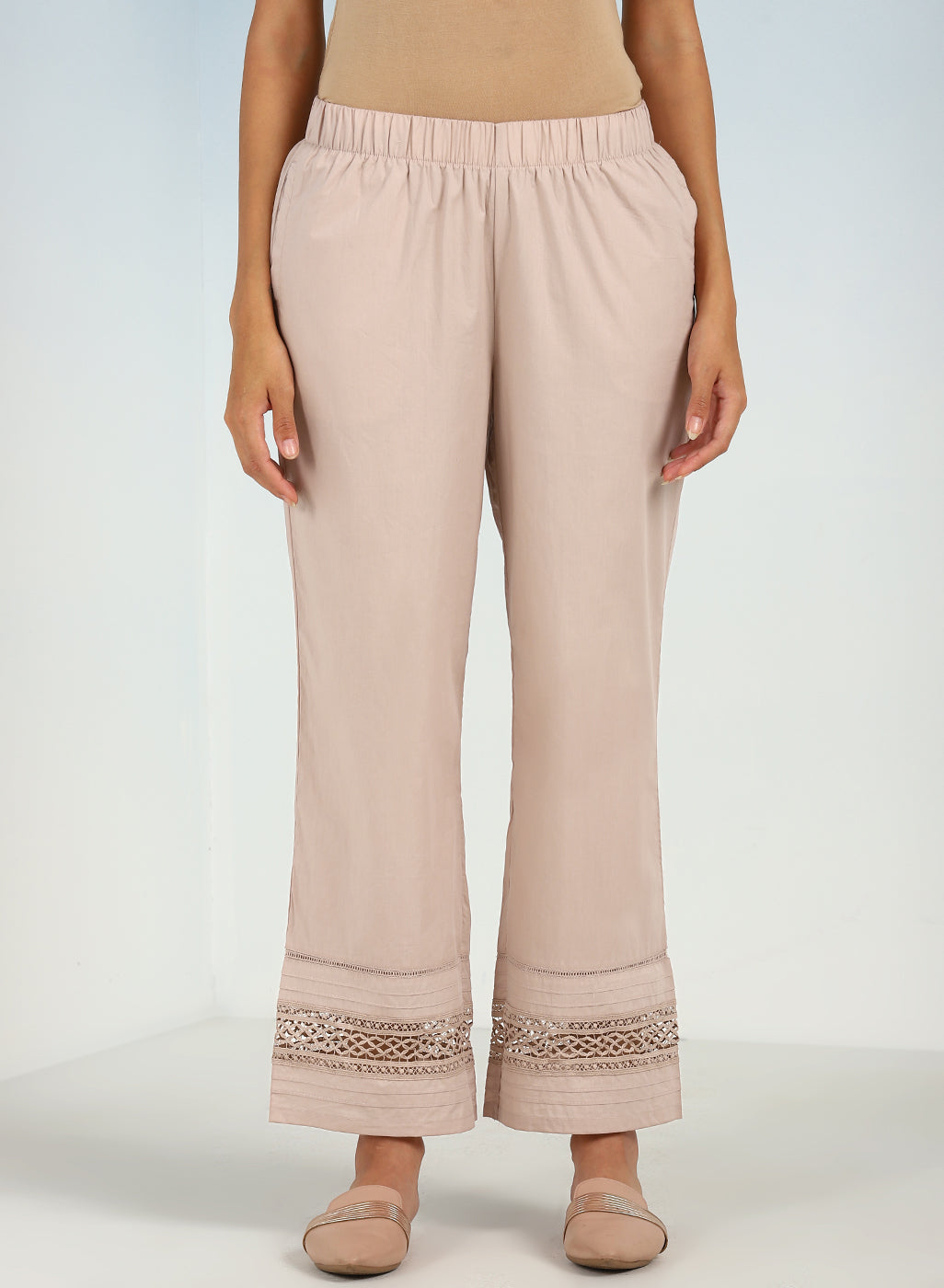 Pink Straight-fit Palazzos
